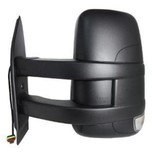 SPECCHIO RETROVISORE MANUALE IVECO DAILY 14 SINISTRO NERO BRACCIO LUNGO C/FANA BIANCO