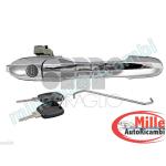 MANIGLIA PORTA ESTERNA DX PER FIAT 500 DAL 2007 CON BLOCCHETTO CHIAVE CROMATA