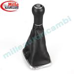 POMELLO LEVA CAMBIO CON CUFFIA PER VOLKSWAGEN GOLF IV 1998-2003 5 MARCE CORN.CROMO IMPUGNATURA COMPLETA
