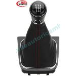 POMELLO LEVA CAMBIO CON CUFFIA PER VOLKSWAGEN GOLF VI 2008-2014 6 MARCE IMPUGNATURA MANOPOLA
