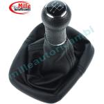 POMELLO LEVA CAMBIO CON CUFFIA PER VOLKSWAGEN GOLF IV 1998-2003 5 MARCE NERA IMPUGNATURA COMPLETA