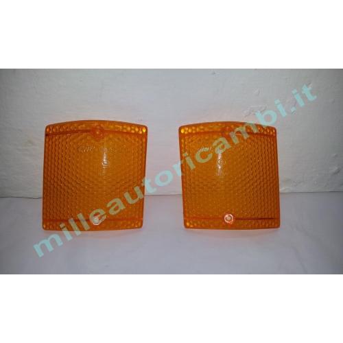 COPPIA GEMMA TRASPARENTE ANTERIORE FIAT 128 BERLINA/SPECIAL/RALLY DX+SX ARANCIO G1