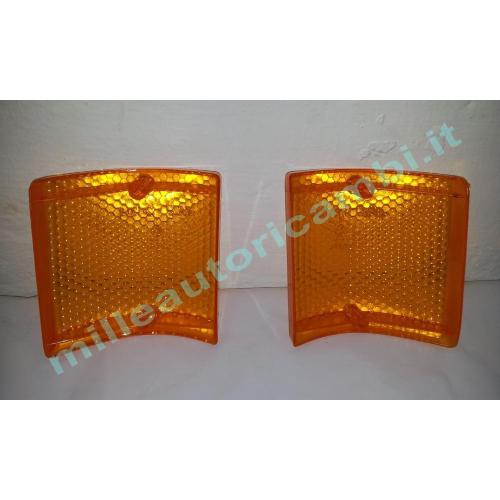COPPIA GEMMA TRASPARENTE ANTERIORE FIAT 128 BERLINA/SPECIAL/RALLY DX+SX ARANCIO G1