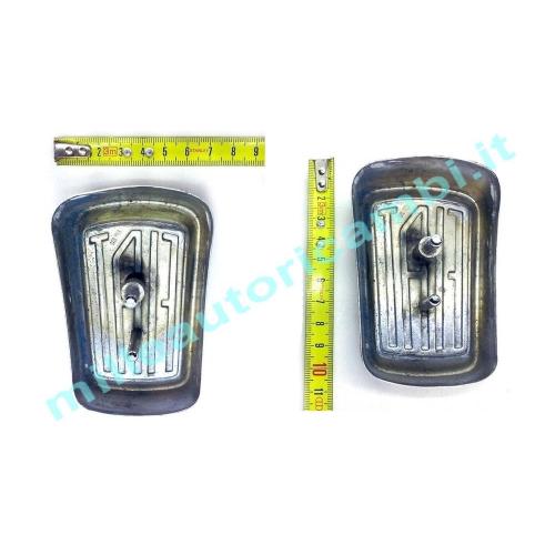 FREGIO LOGO ANTERIORE FIAT VARIE VETTURE ORIG.D'EPOCA SMALTATO 11X7 CM ACCIAIO C/BULL G1