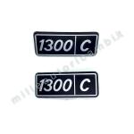 FREGIO LOGO LATERALE FIAT 128 CL  "1300C" COPPIA (1 CON PERNO ROTTO) G1