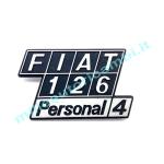 FREGIO LOGO POSTERIORE FIAT 126 PERSONAL 4 SCALINO IN METALLO G1