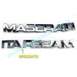 FREGIO LOGO POSTERIORE MASERATI X BITURBO ACCIAIO (DIFETTO) USATO OCCASIONE G1