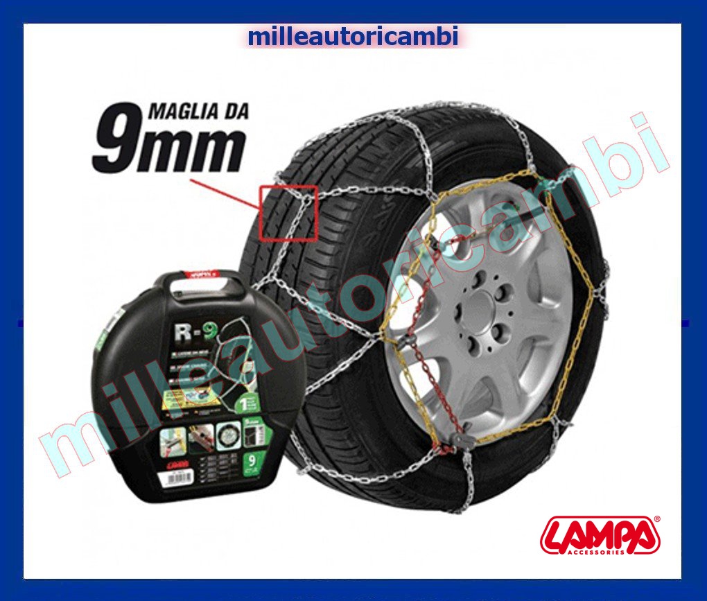 Catene da neve 155//70r13 155 70 13 da 9mm Lampa R9 Omologate Gruppo 3-16063