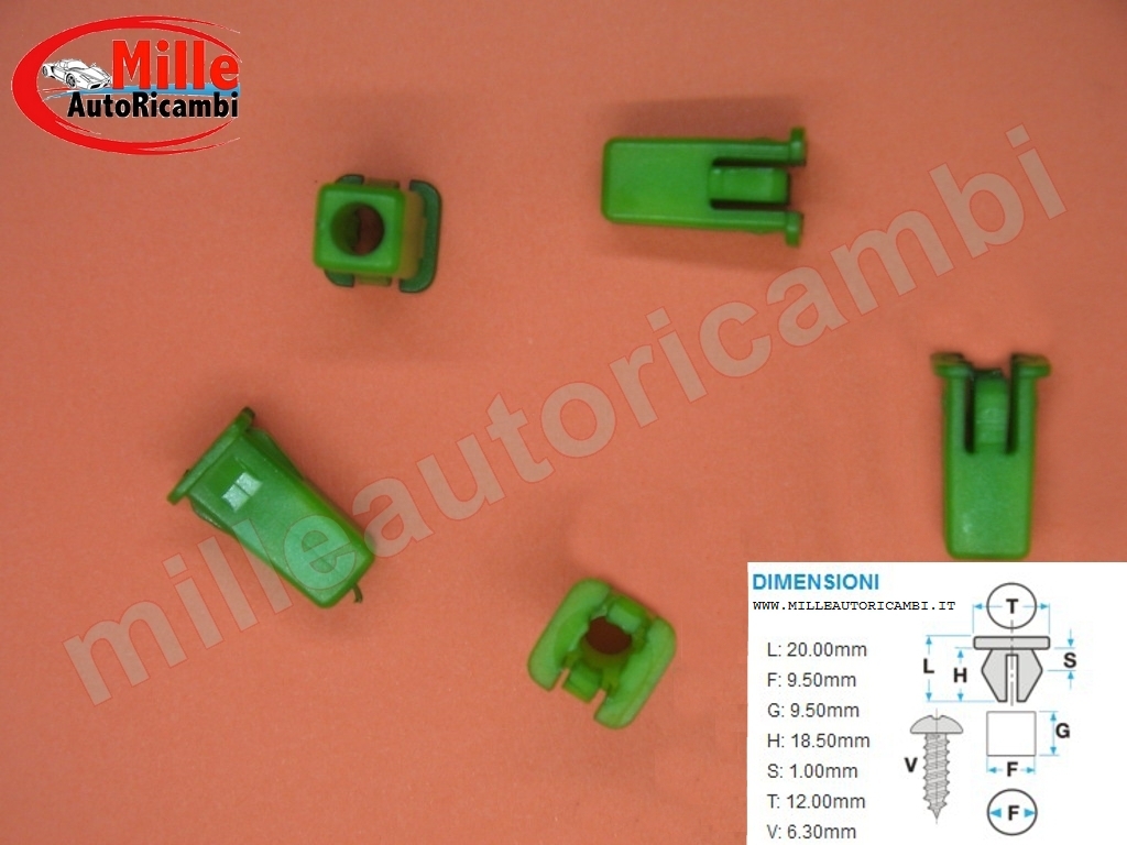 10x Ford Orion Siera Rivetti Clip Fissaggio Passaruota Paraurti