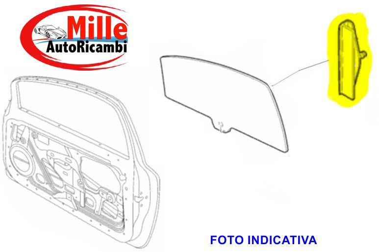 PATTINO VETRO CRISTALLO SCENDENTE FIAT PANDA DAL 2003 AL 2011 GUIDA PORTA